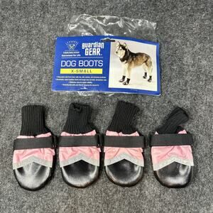 NEW Open Package Guardian Gear Dog Boots Padded Reflective X-Small Pink Black